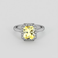 2.67 Ct. Yellow Sapphire Ring, 14K White Gold 1