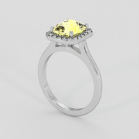 2.67 Ct. Yellow Sapphire Ring, 14K White Gold 2