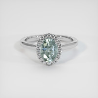 1.63 Ct. Bluish Green Sapphire Ring, 14K White Gold 1