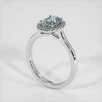 1.63 Ct. Bluish Green Sapphire Ring, 14K White Gold 2