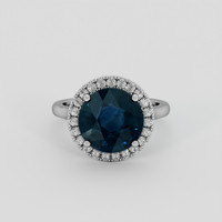 5.03 Ct. Bluish Green Sapphire Ring, 14K White Gold 1