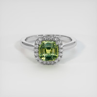 2.53 Ct. Green Sapphire Ring, 14K White Gold 1
