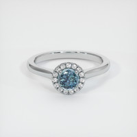 0.61 Ct. Sapphire Ring, 14K White Gold 1