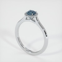 0.61 Ct. Sapphire Ring, 14K White Gold 2