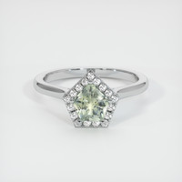 0.81 Ct. Sapphire Ring, 14K White Gold 1