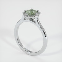 0.81 Ct. Sapphire Ring, 14K White Gold 2