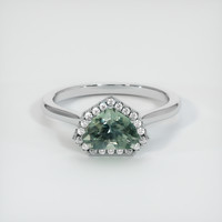 1.20 Ct. Green Sapphire Ring, 14K White Gold 1