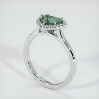 1.20 Ct. Green Sapphire Ring, 14K White Gold 2