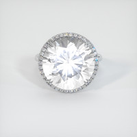 15.98 Ct. White Sapphire Ring, 14K White Gold 1