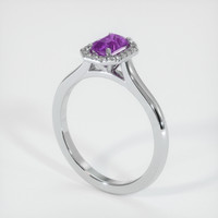 0.64 Ct. Sapphire Ring, 14K White Gold 2