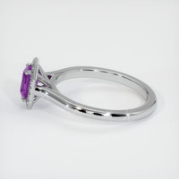 0.64 Ct. Purple Sapphire Ring, 14K White Gold 4