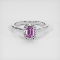 0.69 Ct. Sapphire Ring, 14K White Gold 1