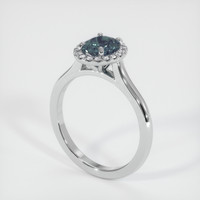 1.24 Ct. Sapphire Ring, 14K White Gold 2