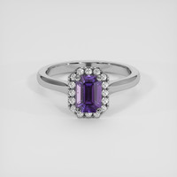 1.20 Ct. Purple Sapphire Ring, 14K White Gold 1