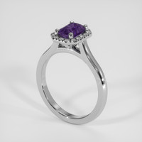 1.20 Ct. Purple Sapphire Ring, 14K White Gold 2