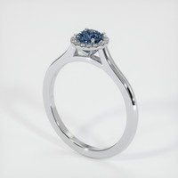 0.58 Ct. Sapphire Ring, 14K White Gold 2