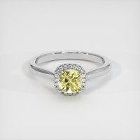 1.03 Ct. Yellow Sapphire Ring, 14K White Gold 1