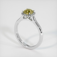 1.03 Ct. Yellow Sapphire Ring, 14K White Gold 2