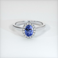 0.85 Ct. Sapphire Ring, 18K White Gold 1