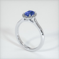 0.85 Ct. Sapphire Ring, 18K White Gold 2