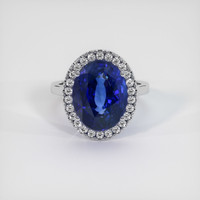 8.20 Ct. Blue Sapphire Ring, 18K White Gold 1