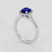 1.54 Ct. Blue Sapphire Ring, 18K White Gold 2