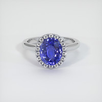 3.30 Ct. Blue Sapphire Ring, 18K White Gold 1
