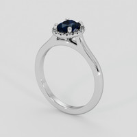 0.96 Ct. Blue Sapphire Ring, 18K White Gold 2
