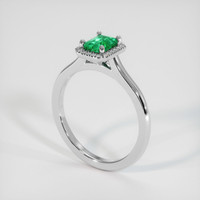 0.67 Ct. Emerald Ring, 18K White Gold 2