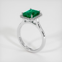 2.49 Ct. Emerald Ring, 18K White Gold 2