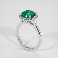 2.47 Ct. Emerald Ring, 18K White Gold 2