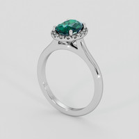 1.55 Ct. Bluish Green Topaz Ring, 18K White Gold 2