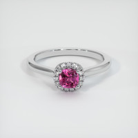 0.44 Ct. Pink Sapphire Ring, 18K White Gold 1