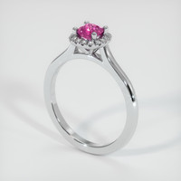 0.44 Ct. Pink Sapphire Ring, 18K White Gold 2