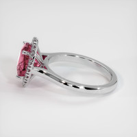 2.24 Ct. Reddish Pink Sapphire Ring, 18K White Gold 4