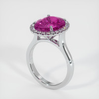 6.52 Ct. Purplish Pink Sapphire Ring, 18K White Gold 2