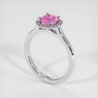 1.30 Ct. Pink Sapphire Ring, 18K White Gold 2