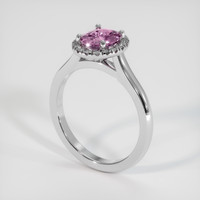 1.20 Ct. Pink Sapphire Ring, 18K White Gold 2