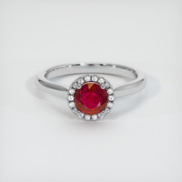 0.96 Ct. Ruby Ring, 18K White Gold 1