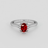 0.67 Ct. Ruby Ring, 18K White Gold 1