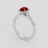 0.67 Ct. Ruby Ring, 18K White Gold 2