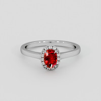 0.55 Ct. Ruby Ring, 18K White Gold 1