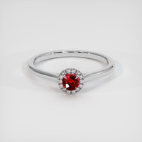 0.47 Ct. Ruby Ring, 18K White Gold 1