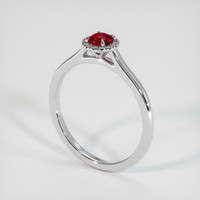 0.47 Ct. Ruby Ring, 18K White Gold 2