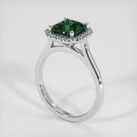 2.23 Ct. Bluish Green Sapphire Ring, 18K White Gold 2