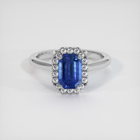 1.75 Ct. Blue Sapphire Ring, 18K White Gold 1