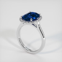 4.03 Ct. Blue Sapphire Ring, 18K White Gold 2