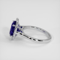 3.07 Ct. Blue Sapphire Ring, 18K White Gold 4
