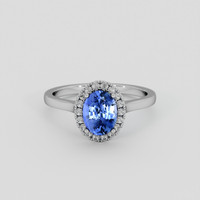 1.60 Ct. Blue Sapphire Ring, 18K White Gold 1