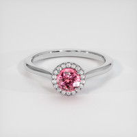 0.89 Ct. Padparadscha Sapphire Ring, 18K White Gold 1